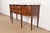 English Henkel Harris Federal Inlaid Flame Mahogany Serpentine Front Sideboard Credenza With Brass Gallery For Sale - Image 3 of 16