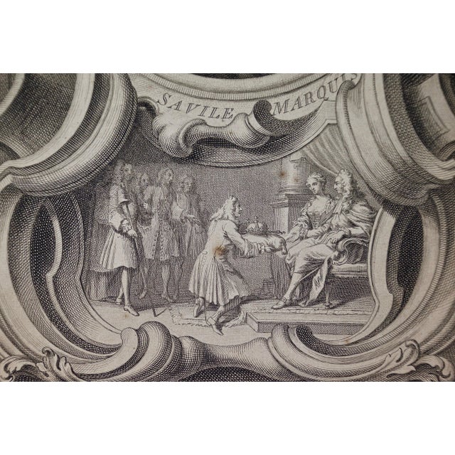 Realism 18th Century Engraved Portrait of George Savile, Marquis of Halifax by Jacobus Houbraken, 1747 For Sale - Image 3 of 5