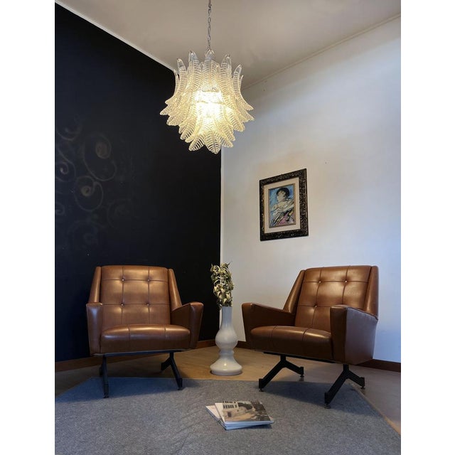 Italian Murano Trasparent Felci Glass Chandelier, 1990 For Sale - Image 14 of 18