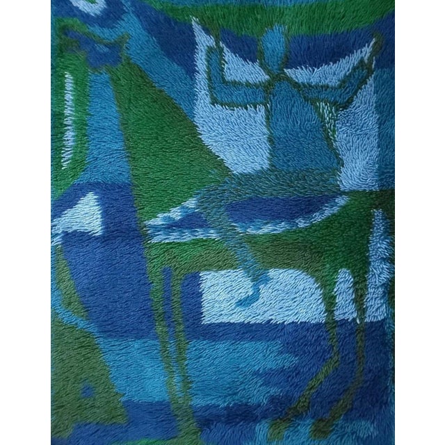 Danish Rya Tapestry Wool Wall Rug by Ege Taepper, Denmark, 1970s, in Flawless conditions. Designed 1970 to 1979 This piece...