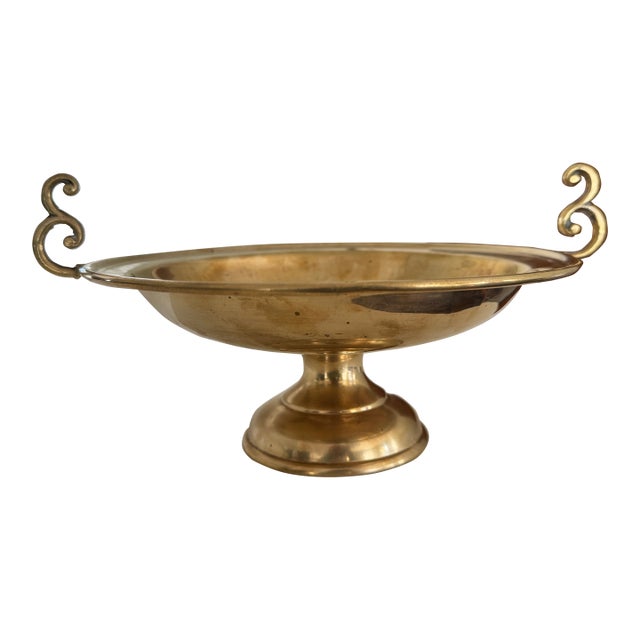 Vintage Hammered Brass Tazza For Sale