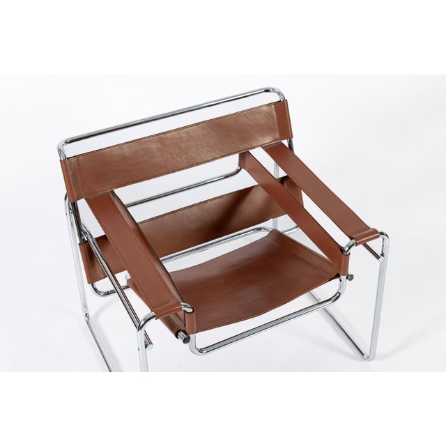 Mid Century Wassily Brown Lounge Chair by Marcel Breuer for Gavina For Sale - Image 11 of 15