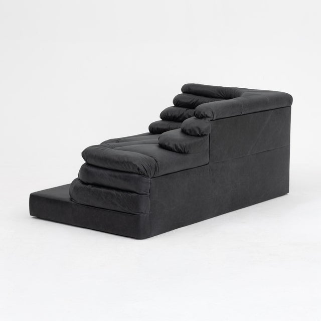 Black Ubald Klug Ds-1025 “Terrazza” Sofa for De Sede, Black Leather, Switzerland 1974 - Set of Two For Sale - Image 8 of 16