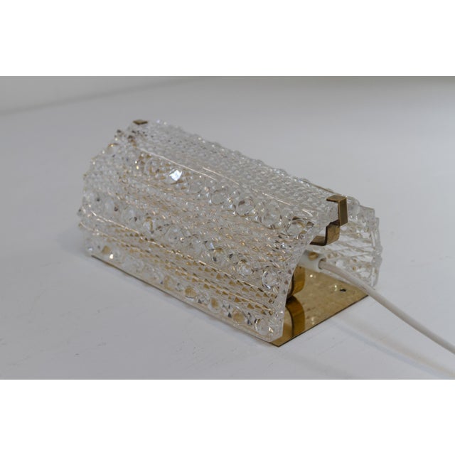 Mid-Century Modern Mid-Century Danish Glass and Brass Sconce by Carl Fagerlund for Orrefors, 1960s For Sale - Image 3 of 15