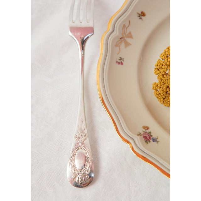 1940s Vintage French Silver-Plated Metal Cutlery Set, 1930s, Set of 18 For Sale - Image 5 of 8
