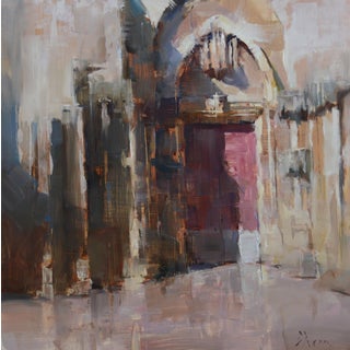 Bansilica nuestra senora de los milagros by Jacob Dhein | Oil on panel Abstract architectural scene. For Sale