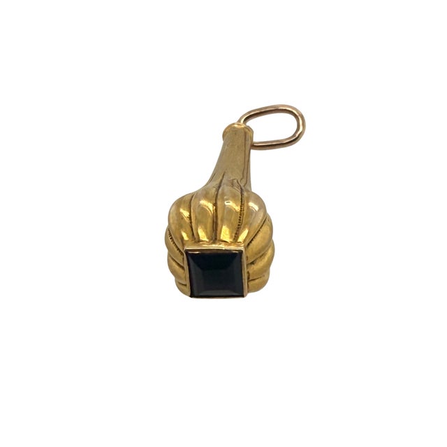 Late 19th Century Victorian 14k Gold Amethyst Drop Pendant For Sale - Image 4 of 4