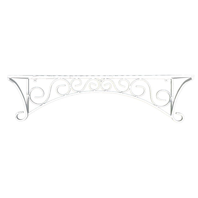 Shabby Chic Vintage Woven Metal Lattice Wall Shelf For Sale - Image 3 of 8