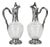 French Glass Wine Jugs in Silver, Set of 2 For Sale