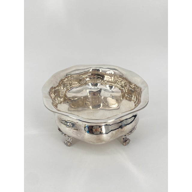 Large Antique 800 Silver Bowl on Lion Feet, Germany For Sale - Image 9 of 14