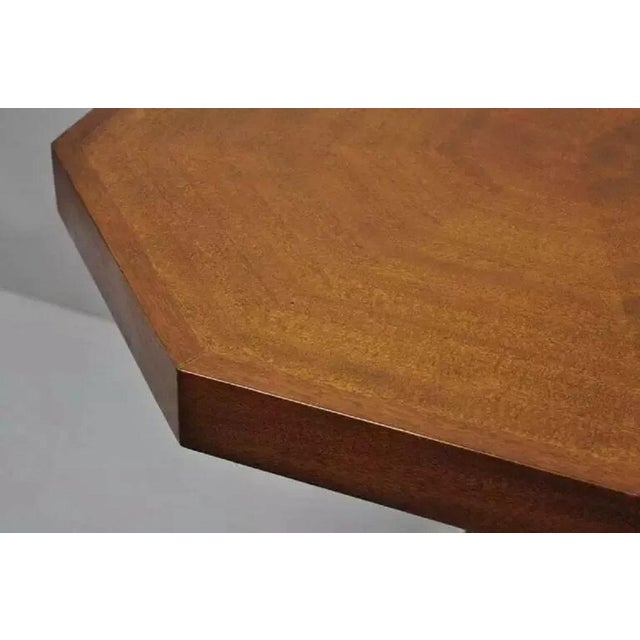 Art Deco Grosfeld House Style Octagonal Mahogany & Lucite Pedestal Side Tables - a Pair For Sale - Image 10 of 12