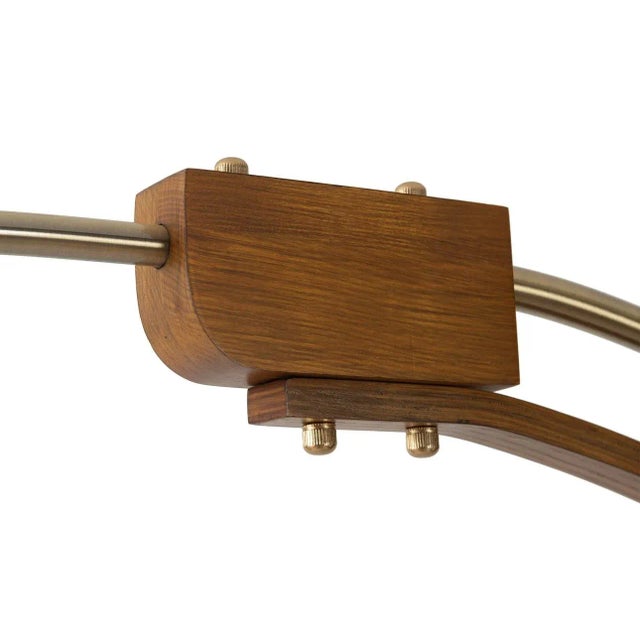 Early 21st Century Nova of California Morelli 84" Arc Lamp, Weathered Brass & Walnut For Sale - Image 5 of 12