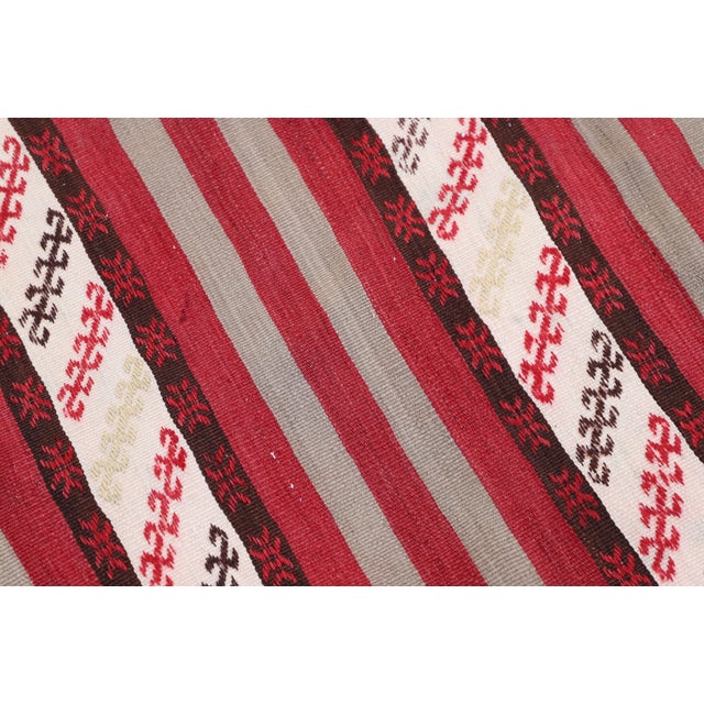 1970s Traditional Stripe Design Handmade Turkish Kilim Runner Rug For Sale In Sacramento - Image 6 of 9