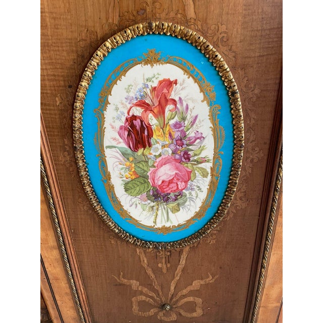 Wood Large Antique Satinwood Inlaid and Ormolu Mounted Sideboard, 1850 For Sale - Image 7 of 12
