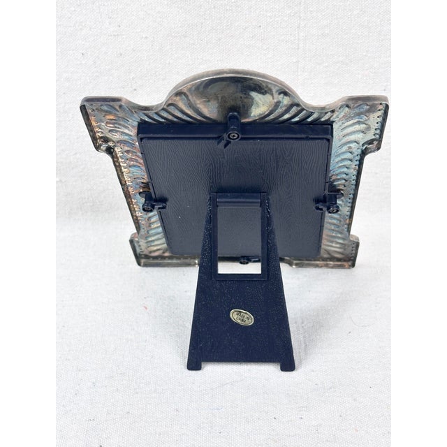 Vintage Tabletop Silverplate Frame With Mirror For Sale - Image 4 of 5
