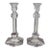 Val Saint-Lambert Signed Belgian Crystal Candlesticks, Pair, 9" Tall, Late 20th Century For Sale