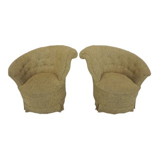 1940s Vintage Avocado Calla Lily Club Chairs- a Pair For Sale