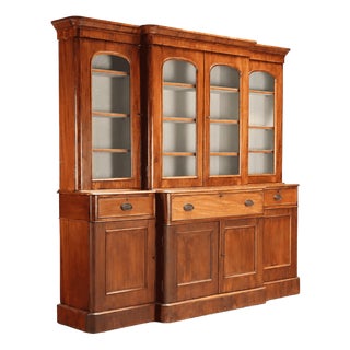 Mahogany Three-Section Bookcase with Top For Sale