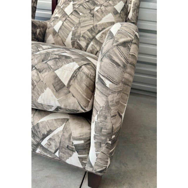 Taupe Lee Industries Palm Leaf Upholstered Lounge Chair- Set of 2 For Sale - Image 8 of 11