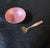 Mid-Century Modern 1950s Mid-Century Modern Meka Denmark Sterling Silver Pink Guilloche Enamel Salt Cellar and Spoon Set For Sale - Image 3 of 8