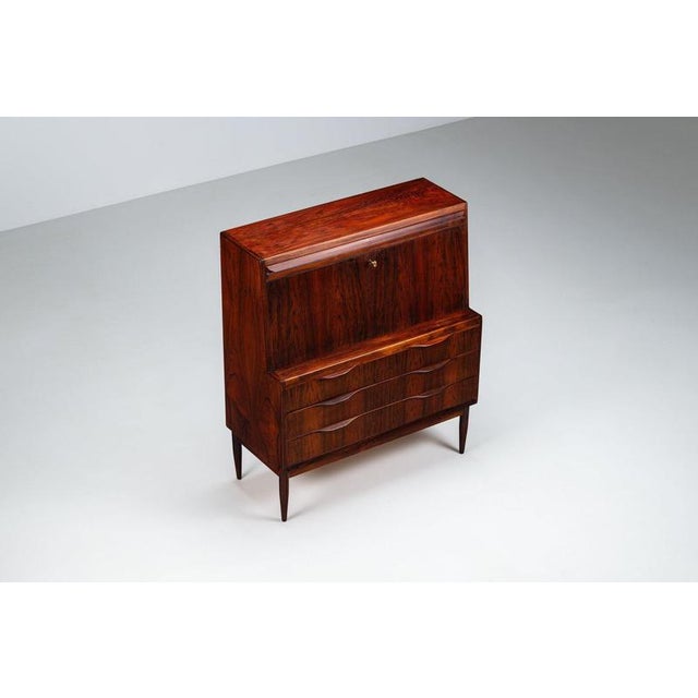 Secretaire in Santos Rosewood by Erling Torvits for Klim Mobelfabrik, Denmark, 1960 For Sale - Image 3 of 18