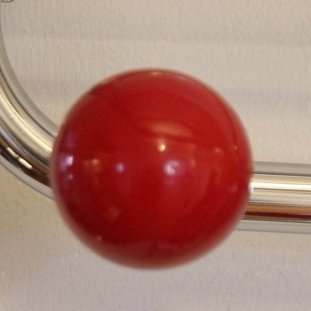 Red Art Deco French Coat Stand in Chromed Steel, 1940s For Sale - Image 8 of 12