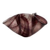 Vintage Murano Style Purple Ribbon Art Glass Handkerchief Swirl Bowl For Sale