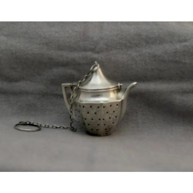 Sterling Miniature Teapot Tea Strainer For Sale In New York - Image 6 of 9