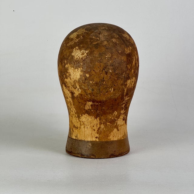 Vintage French Milliners Winking Cork Mannequin Head Bust, Painted With Red Lips For Sale - Image 10 of 11