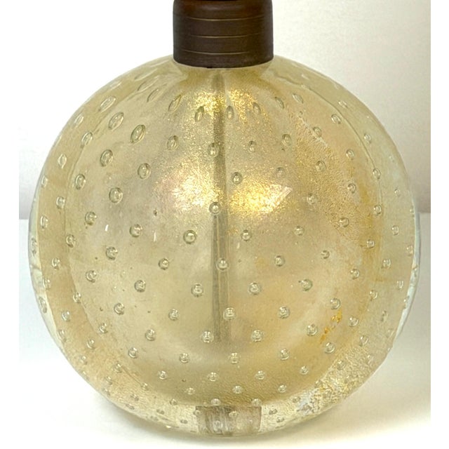 Archimede Seguso Murano Controlled Bubble Art Glass Ball Table Lamp, Italy, 1950 For Sale - Image 10 of 13