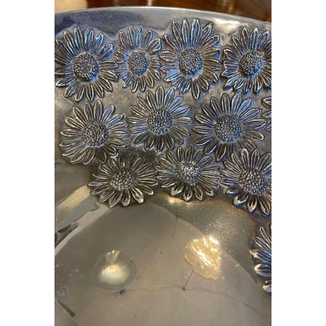Gold Silver Centerpiece with Floral Decorations, 1970 For Sale - Image 8 of 11