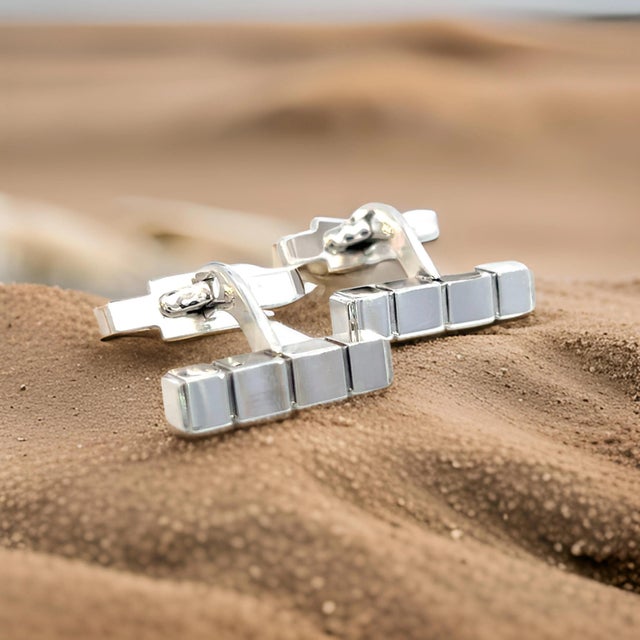 Silver 1990s George Jensen Estate Mens Cufflinks Silver, 2 Pieces For Sale - Image 8 of 12