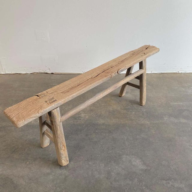 Vintage Elm Wood Bench Chairish