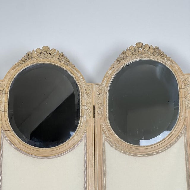 Large French Four-Fold Mirrored Dressing Screen, 1920s For Sale - Image 9 of 12