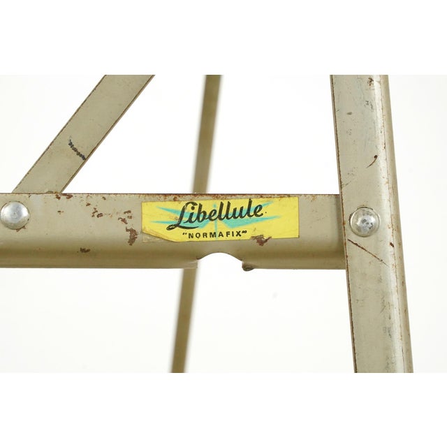 Red Vintage 1950s French Industrial Libellule Workshop Stool For Sale - Image 8 of 12