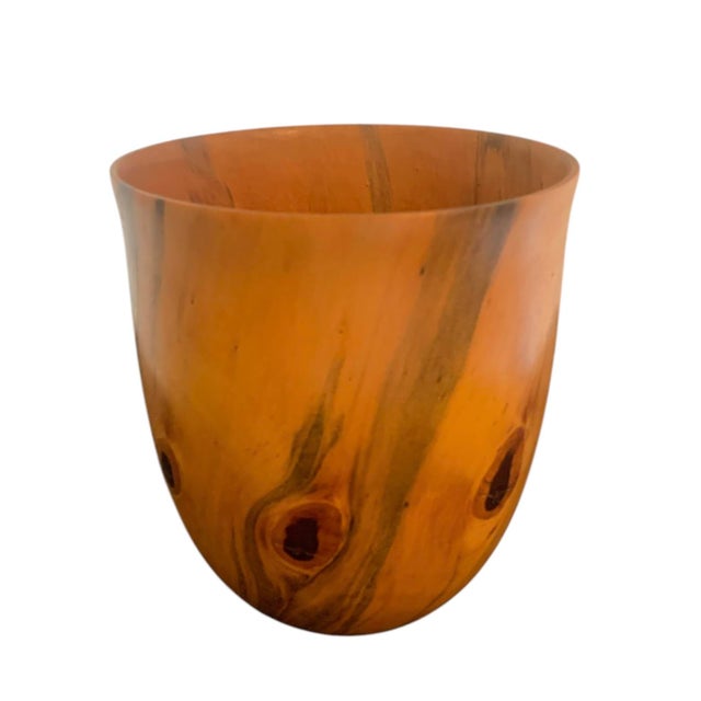 Brown 2004 Norfolk Island Pine Wood Bowl Hawaii Woodturner Signed and Dated For Sale - Image 8 of 8