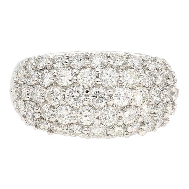2.51 Carat Diamond Pavé Cluster Band Platinum Ring Size 7.25 For Sale