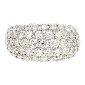 2.51 Carat Diamond Pavé Cluster Band Platinum Ring Size 7.25