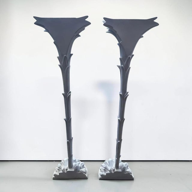 Serge Roche Style Torchere Palm Floor Lamps - a Pair For Sale - Image 9 of 11