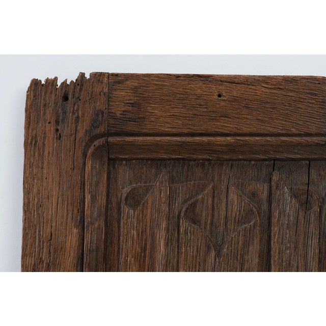 16th Century Gothic Carved Oak Relief Panel, France For Sale - Image 9 of 11