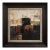 Framed Square Textured Abstract Painting With Black Red Beige and White Colors For Sale