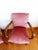 Wood Art Deco Pink Velvet Moustache Armchairs, 1940s, Set of 2 For Sale - Image 7 of 11