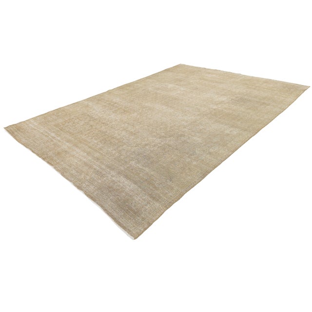 Antique Tabriz Wool Rug With Organic Moiré Wave Pattern in Neutral Tones For Sale In New York - Image 6 of 11