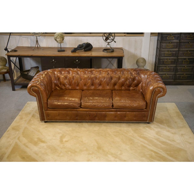 Chesterfield Sofa in Brown Leather, 2000s For Sale - Image 11 of 14
