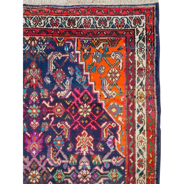 Rustic Vintage Persian Hamadan Rug – Size: 3' 11 X 9' 8" For Sale - Image 3 of 11