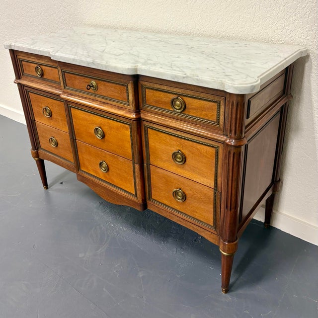 Antique French Louis XVI Style Marble Top Commode For Sale In Oklahoma City - Image 6 of 12