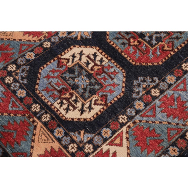 Shabby Chic Shabby Chic Ziegler Blue/Multi Wool Runner Rug- 2'7'' X 9'5'' For Sale - Image 3 of 10