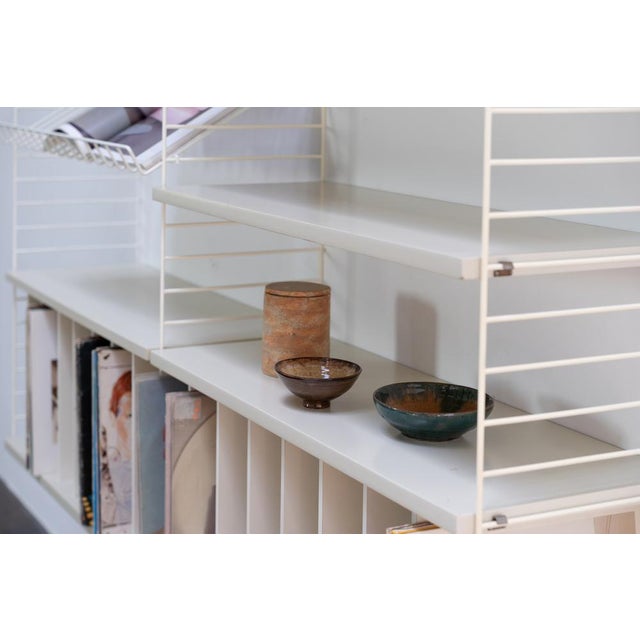 1970s Vintage Shelving System with 2 Record Cabinets by Kajsa & Nils Strinning for String, Sweden, 1960s For Sale - Image 5 of 16
