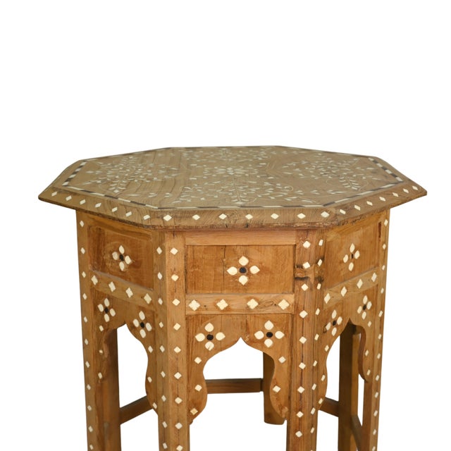 Contemporary 1990s Royal Mandala Inlay Octagonal End Tables - Set of 2 For Sale - Image 3 of 4