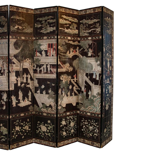 19th Century 19th Century Chinese Coromandel Twelve-Panel Screen For Sale - Image 5 of 12
